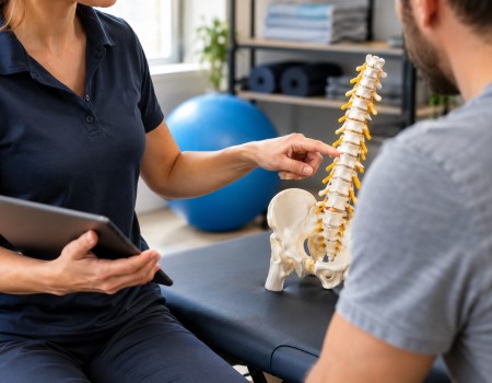 Beratung zu Schlingentisch und Traktion in der Physiotherapie Babelsberg für Patienten mit Rücken- und Gelenkbeschwerden