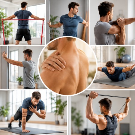 Schulterübungen zur Behandlung von Schulterbeschwerden und Verbesserung der Beweglichkeit in der Physiotherapie Babelsberg